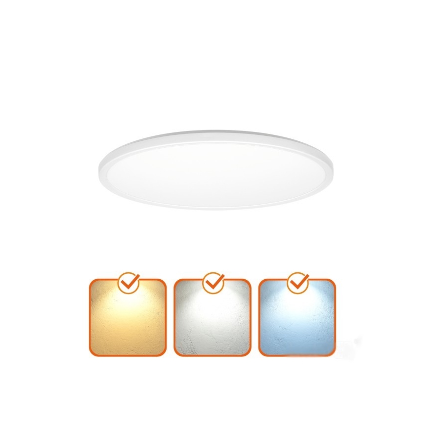 LED Vannas istabas lampa ar kustības un krēslas sensoru NIVERA LED/24W/230V IP54 3000/4000/6000K d. 30 cm balta + tālvadības pults