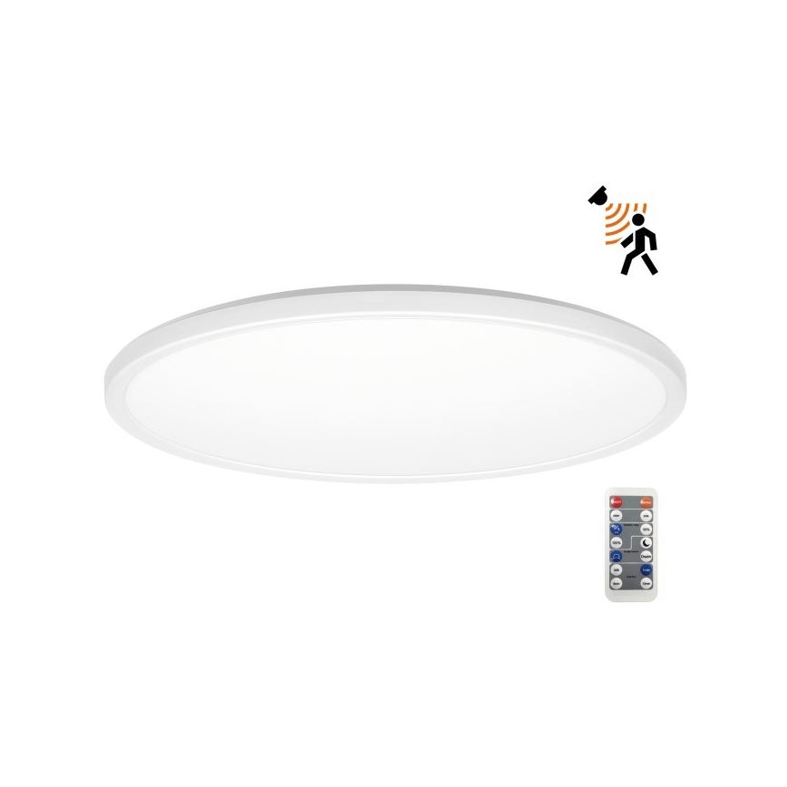 LED Vannas istabas lampa ar kustības un krēslas sensoru NIVERA LED/32W/230V IP54 3000/4000/6000K d. 42 cm balta + tālvadības pults