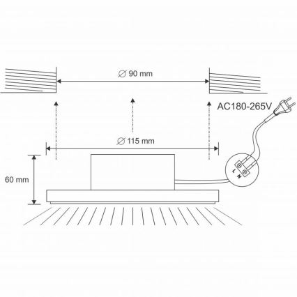 LED Vannas istabas piekaramo griestu gaismeklis LED/10W/230V 4000K sudraba IP44