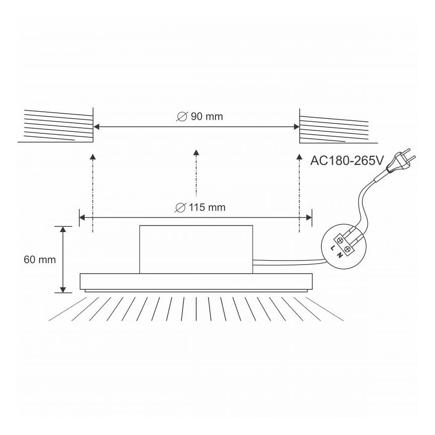 LED Vannas istabas piekaramo griestu gaismeklis LED/10W/230V 4000K sudraba IP44