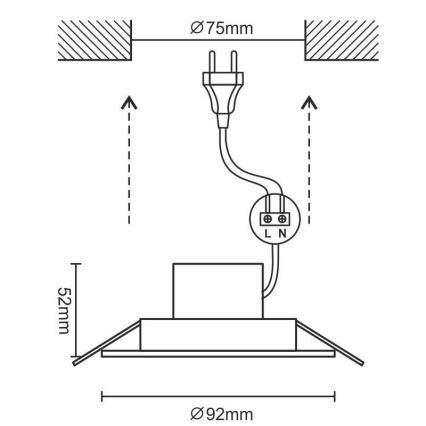 LED Vannas istabas piekaramo griestu lampa LED/7W/230V 3000K balta IP44