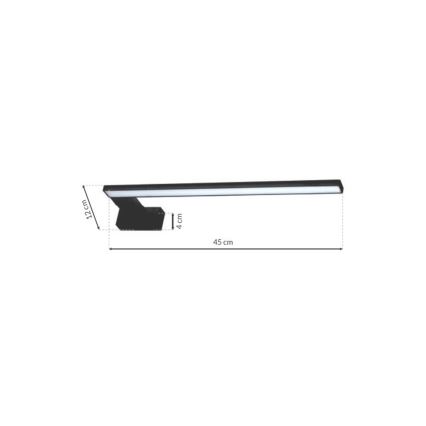 LED vannas istabas sienas gaismeklis SHINE LED/11W/230V 45 cm IP44 melns