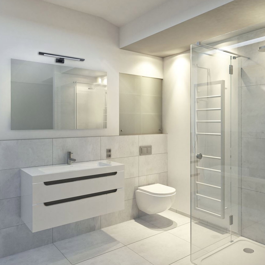 LED vannas istabas sienas gaismeklis SHINE LED/7W/230V 40 cm IP44 melns