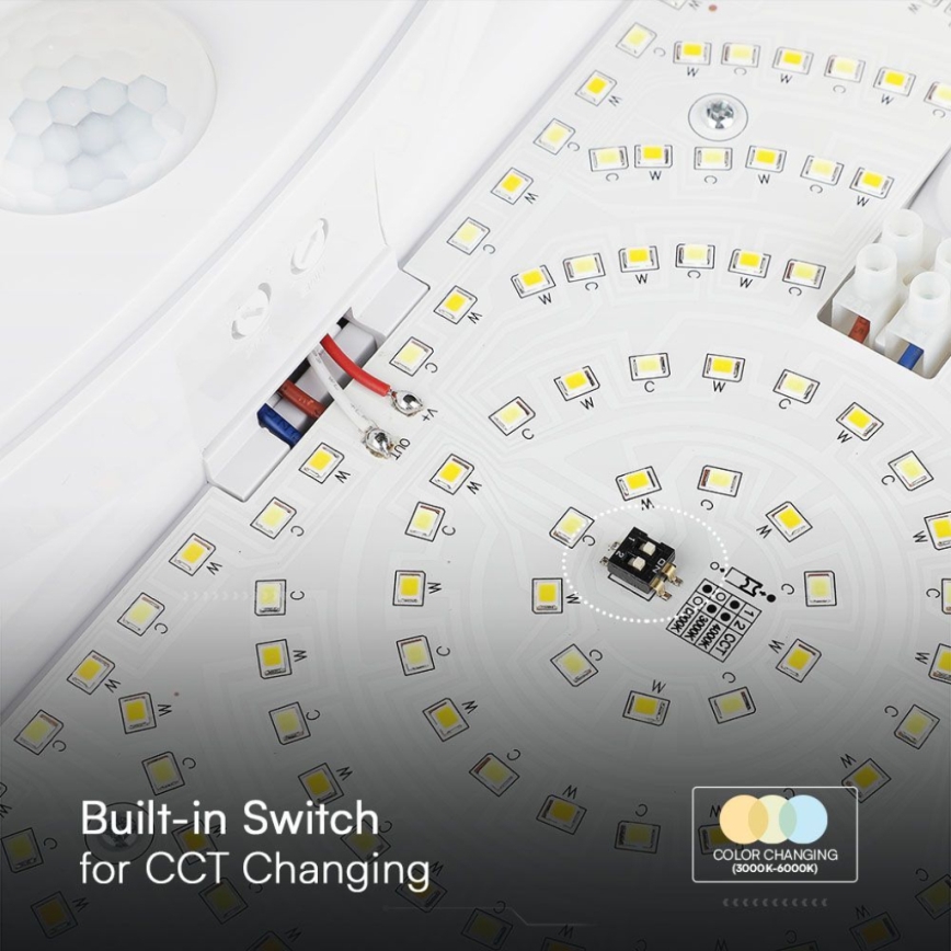 LED Vannas istabas sienas lampa ar sensoru SAMSUNG CHIP LED/15W/230V 3000/4000/6000K IP44 balta