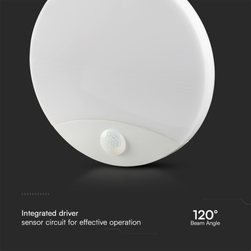 LED Vannas istabas sienas lampa ar sensoru SAMSUNG CHIP LED/15W/230V 3000/4000/6000K IP44 balta
