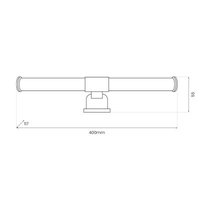 LED vannas istabas spoguļa apgaismojums 2 in 1 APA LED/6W/230V 40 cm IP44 spīdīgs hroms