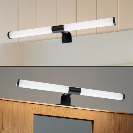 LED vannas istabas spoguļa apgaismojums 2 vienā APA LED/6W/230V 40 cm IP44 melns