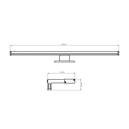 LED Vannas istabas spoguļa apgaismojums ELBA LED/12W/230V 4000K 60 cm IP44 spīdīgi hromēts