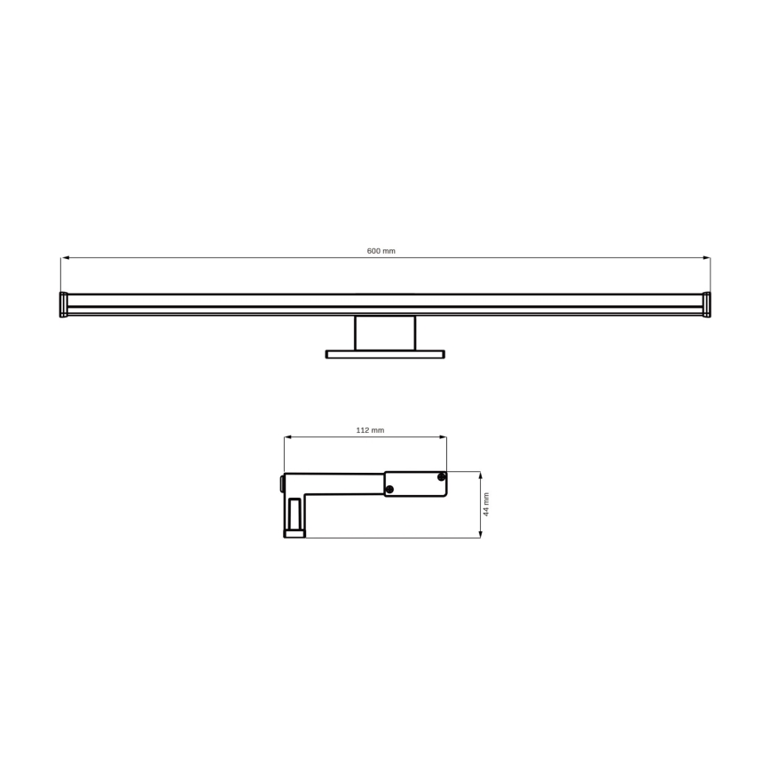 LED Vannas istabas spoguļa apgaismojums ELBA LED/12W/230V 4000K 60 cm IP44 melna