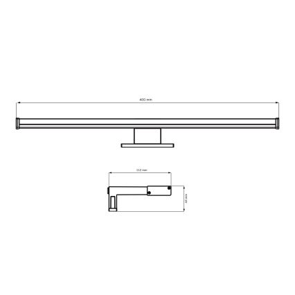 LED Vannas istabas spoguļa apgaismojums ELBA LED/8W/230V 4000K 40 cm IP44 spīdīgi hromēts