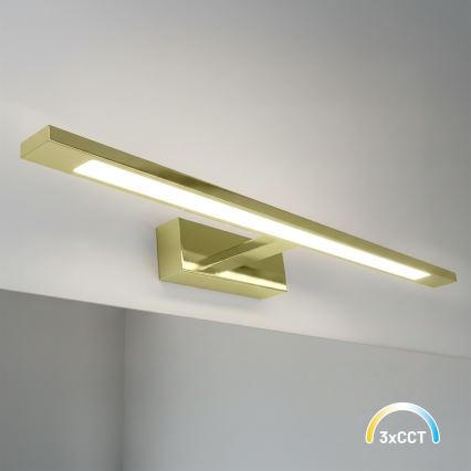 KLIMT LED spoguļa apgaismojums vannas istabai, 12W/230V, 3000/4000/6000K, 60 cm, IP44, zelta