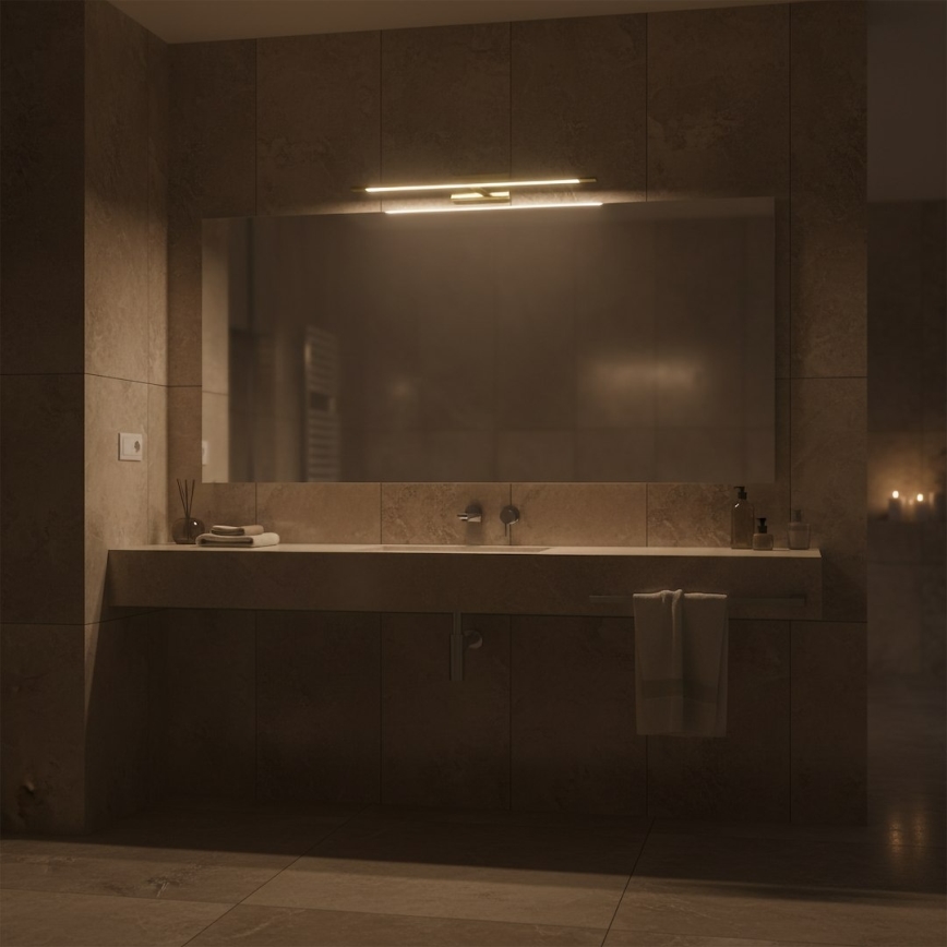 KLIMT LED spoguļa apgaismojums vannas istabai, 12W/230V, 3000/4000/6000K, 60 cm, IP44, zelta