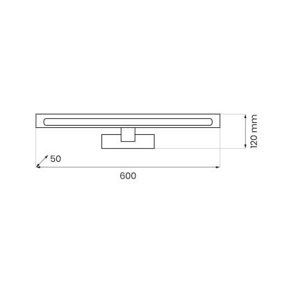 KLIMT LED spoguļa apgaismojums vannas istabai, 12W/230V, 3000/4000/6000K, 60 cm, IP44, zelta