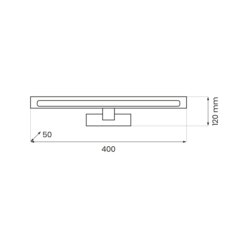 LED vannas istabas spoguļa apgaismojums KLIMT LED/8W/230V 3000/4000/6000K 40 cm IP44 melns