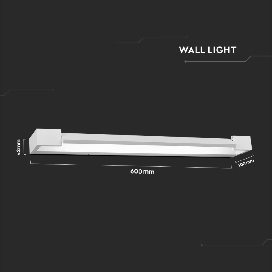 LED Vannas istabas spoguļa apgaismojums LED/16W/230V 3000K IP44 60 cm balta