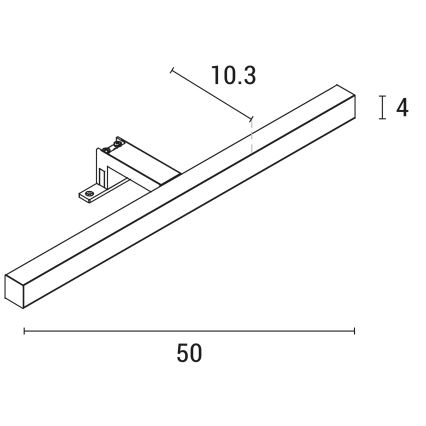 LED Vannas istabas spoguļa apgaismojums LED/7W/230V 4000K 50 cm IP44 spīdīgi hromēts