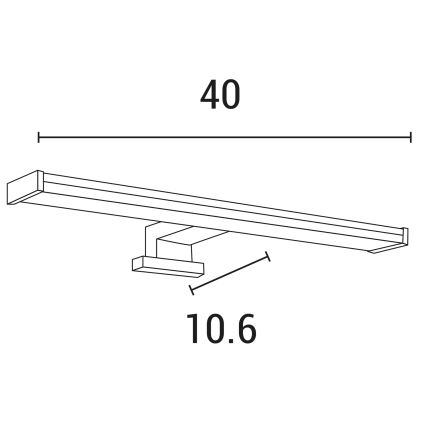 LED Vannas istabas spoguļa apgaismojums LED/8W/230V 3000K 40 cm IP44 hroms