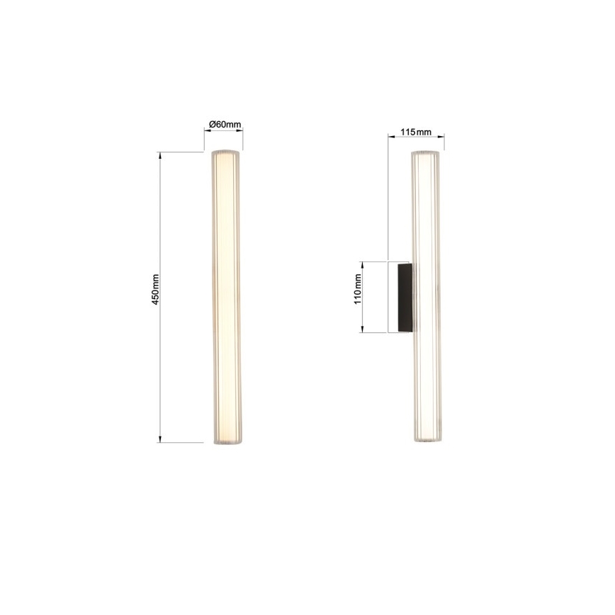 LED vannas istabas spoguļa apgaismojums LINEA LED/8W/230V 3000/4000/6000K IP44 45 cm melns