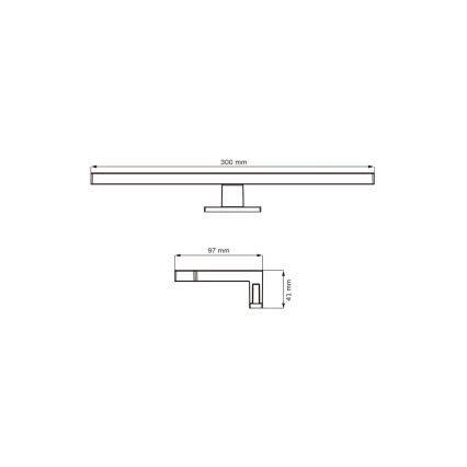 LED Vannas istabas spoguļa apgaismojums MILOS LED/5W/230V 4000K 30 cm IP44 melna