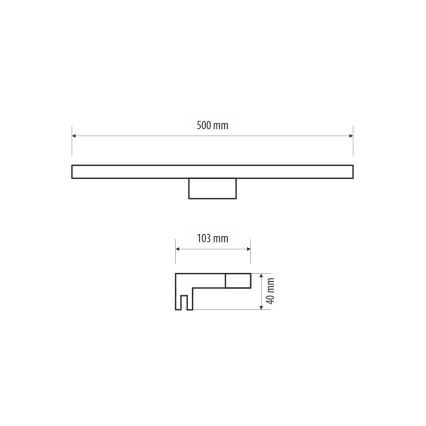 LED Vannas istabas spoguļa apgaismojums MIRROR LED/10W/230V 50 cm IP44 melna