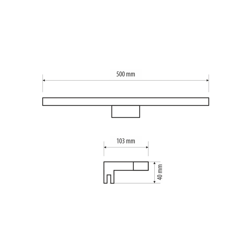 LED Vannas istabas spoguļa apgaismojums MIRROR LED/10W/230V 50 cm IP44 spīdīgi hromēts
