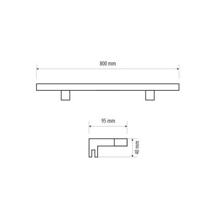 LED Vannas istabas spoguļa apgaismojums MIRROR LED/12W/230V 80 cm IP44 spīdīgi hromēts