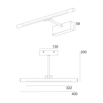 LED vannas istabas spoguļa apgaismojums MIRROR LED/6W/230V 4000K IP44 40 cm melns