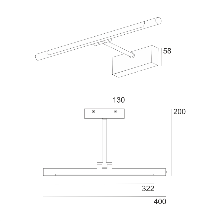 LED vannas istabas spoguļa apgaismojums MIRROR LED/6W/230V 4000K IP44 40 cm melns