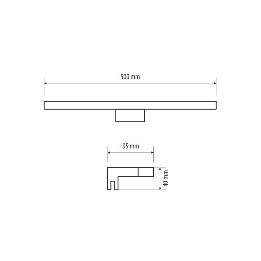 LED Vannas istabas spoguļa apgaismojums MIRROR LED/7W/230V 50 cm IP44 spīdīgi hromēts