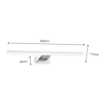LED Vannas istabas spoguļa apgaismojums SHINE LED/13,8W/230V IP44 balta/spīdīgi hromēts