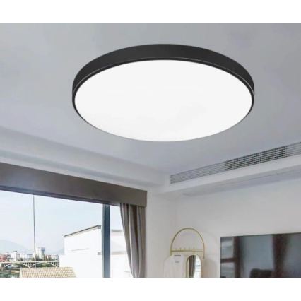 LED vannasistabas griestu gaismeklis CARTER LED/12W/230V 6000K IP44 Ø 22 cm melns
