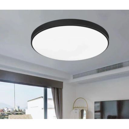 LED vannasistabas griestu gaismeklis CARTER LED/12W/230V 6000K IP44 Ø 22 cm melns