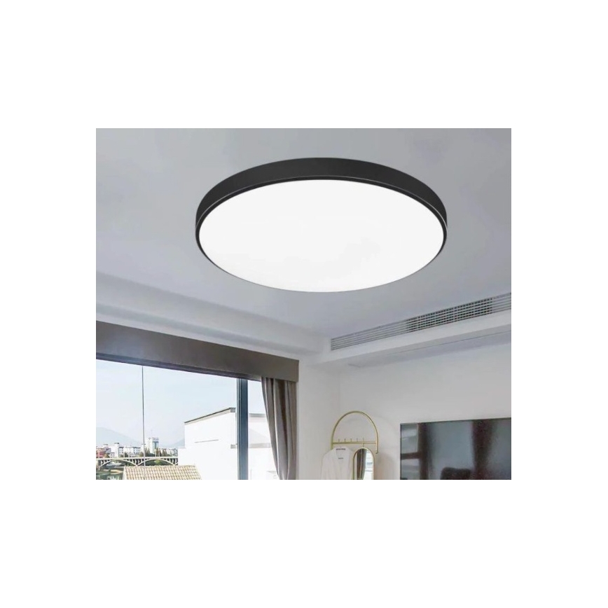 LED vannasistabas griestu gaismeklis CARTER LED/12W/230V 6000K IP44 Ø 22 cm melns