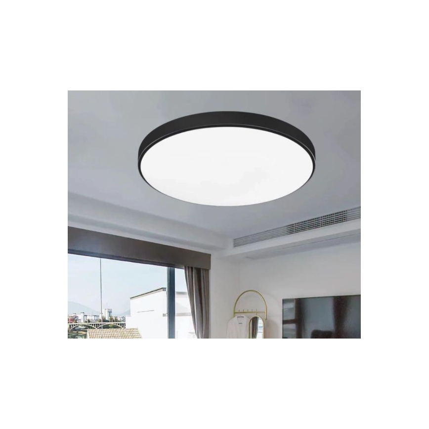LED vannasistabas griestu gaismeklis CARTER LED/12W/230V 6000K IP44 Ø 22 cm melns