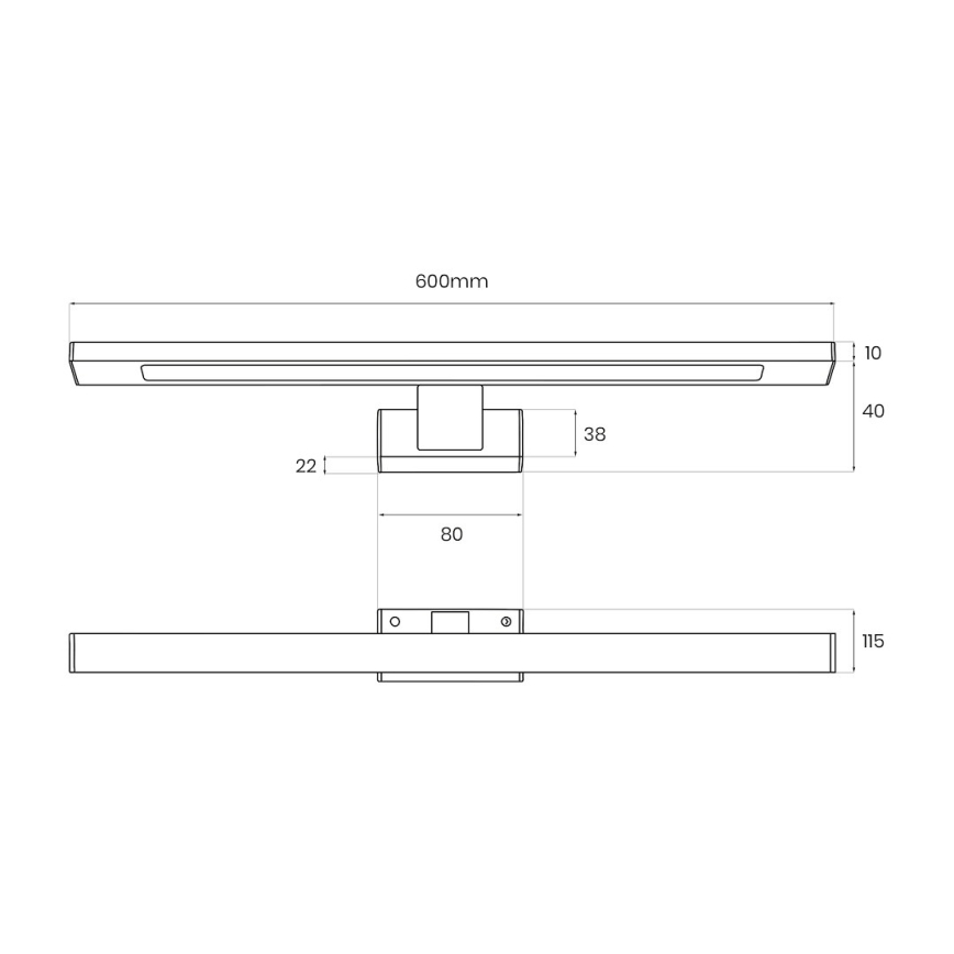 LED vannasistabas spoguļa apgaismojums SHINE LED/13,8W/230V 60 cm IP44 misiņš