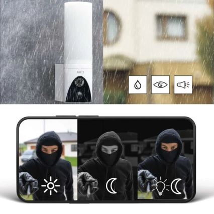 LED Viedā āra kamera ar lampu GoSmart LED/12W/230V IP65 Wi-Fi Tuya balta