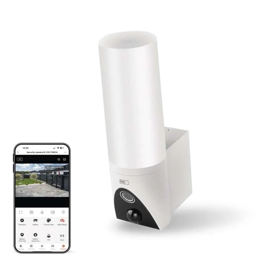 LED Viedā āra kamera ar lampu GoSmart LED/12W/230V IP65 Wi-Fi Tuya balta