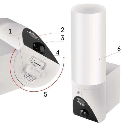 LED Viedā āra kamera ar lampu GoSmart LED/12W/230V IP65 Wi-Fi Tuya balta