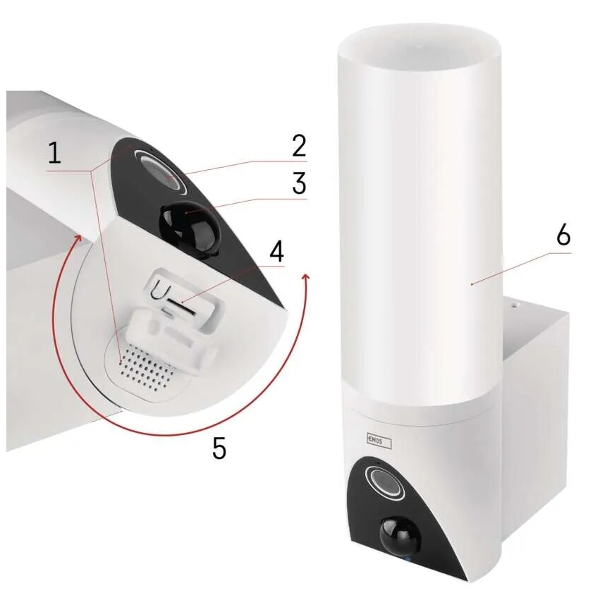 LED Viedā āra kamera ar lampu GoSmart LED/12W/230V IP65 Wi-Fi Tuya balta