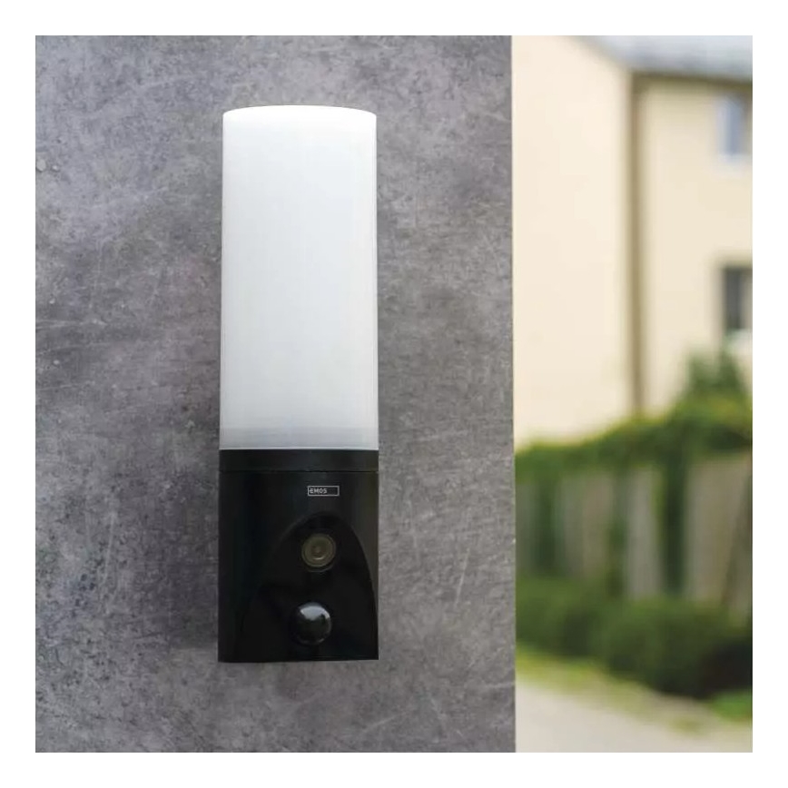 LED Viedā āra kamera ar lampu GoSmart LED/12W/230V 3200K IP65 Wi-Fi Tuya melna
