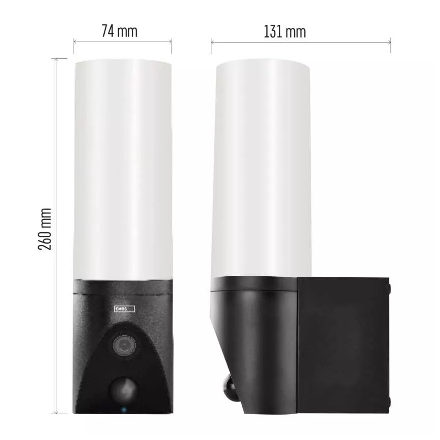 LED Viedā āra kamera ar lampu GoSmart LED/12W/230V 3200K IP65 Wi-Fi Tuya melna