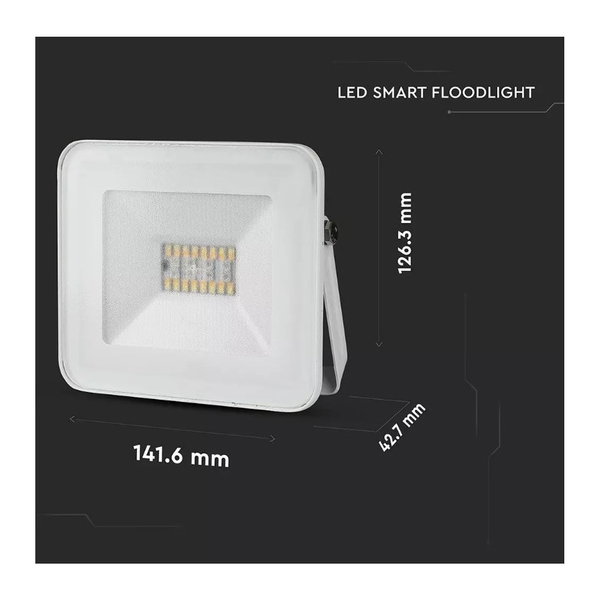 Viedais aptumšojams RGB prožektors LED/20W/230V IP65 balts
