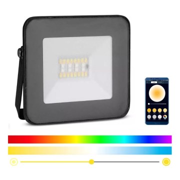 LED Viedais aptumšojams RGB prožektors LED/20W/230V IP65 melns