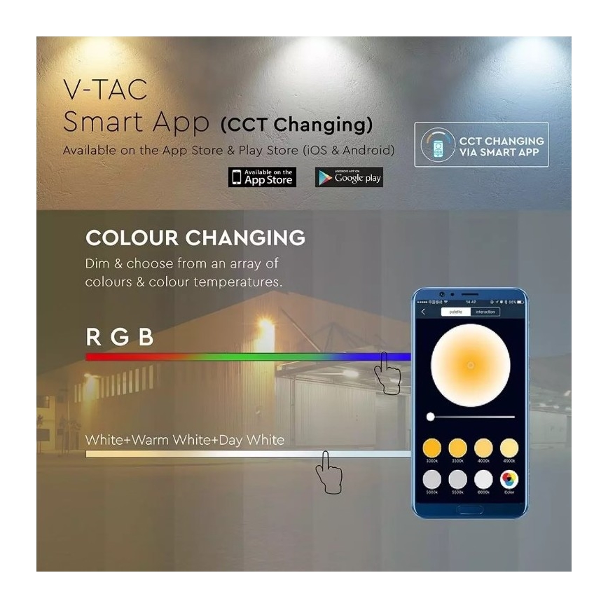 LED Viedais aptumšojams RGB prožektors LED/20W/230V IP65 melns