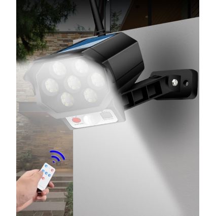 LED viltus drošības kamera ar sensoru un saules paneli LED/5W/5,5V 800 mAh IP65 + tālvadības pults