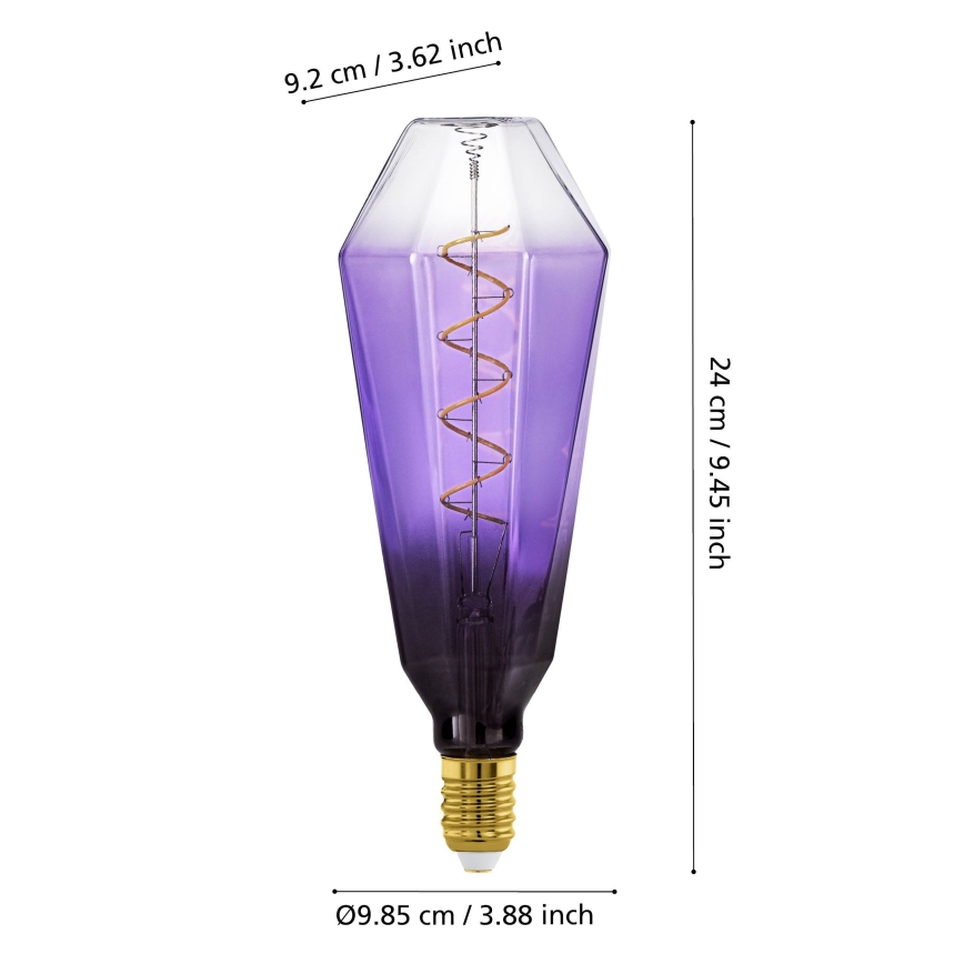 LED VINTAGE aptumšojama spuldze E27/4W/230V 1800K, violeta - Eglo 110237