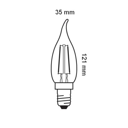 LED VINTAGE filamenta spuldze E14/1,5W/230V 2400K - Osram