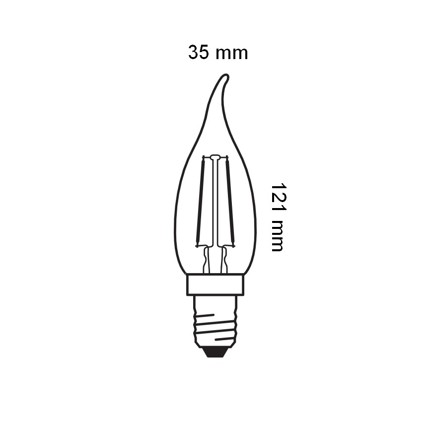 LED VINTAGE filamenta spuldze E14/1,5W/230V 2400K - Osram