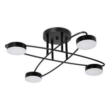 LED Virsapmetuma lustra 4xLED/7W/230V melna