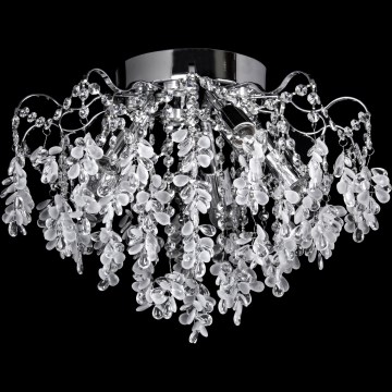 LED Virsapmetuma lustra 5xE27/60W/230V + 5xLED/3W d. 50 cm spīdīgi hromēts